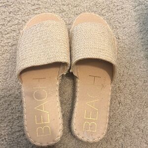 Beach By Matisse Raffia Slides with Platform Size 8